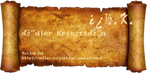 Ádler Krisztián névjegykártya